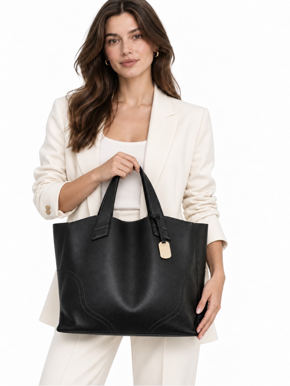 FURLA Black Leather tote bag❤️❤️❤️